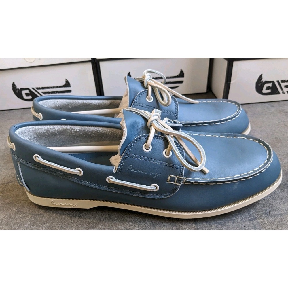 New Canoos Golf Shoes Women's 11 Steele Blue Leather 2.0 Boat Shoe Loafer